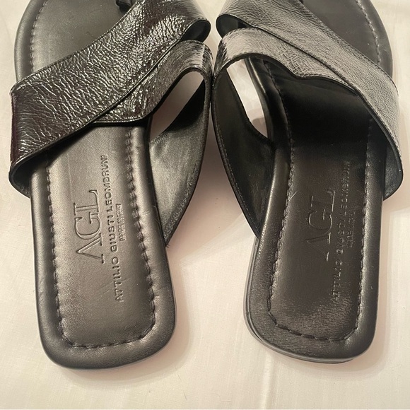 AGL Sandals in Black Shimmery Leather Size 42 (US 11) - Picture 4 of 4